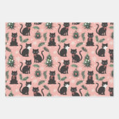 Schattigee Retro Cats Kerst Inpakpapier Vel (Voorkant 2)