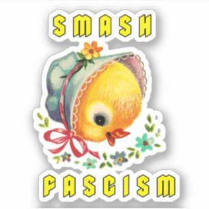 Schattigee retro chick - smash fascisme sticker