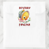 Schattigee retro chick - vernietigen fascisme vierkante sticker (Tas)