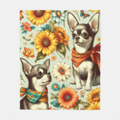 Schattigee Retro Chihuahua Illustratie Fleece Deken (Voorkant)