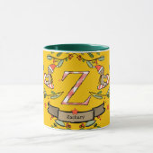 Schattigee Retro Christmas Monogram "Z" met naam Mok (Midden)