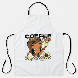 Schattigee Retro Coffee Cup Character – Koffiewink Schort