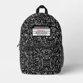 Schattigee Retro Compositie Notitieboek Print Rugz Bedrukte Rugzak