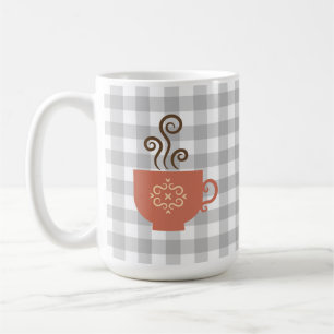 Schattigee Retro Cup op Buffalo Plaid Koffiemok