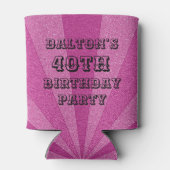 Schattigee Retro Custom 40th Birthday gepersonalis Blikjeskoeler (Achterkant)