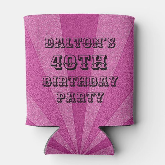 Schattigee Retro Custom 40th Birthday gepersonalis Blikjeskoeler (Achterkant)