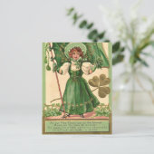 Schattigee retro dame Saint Patrick's Day Feestdagenkaart (Staand voorkant)