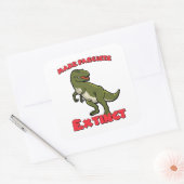 Schattigee retro dinosaurus - maak fascisten uit vierkante sticker (Envelop)