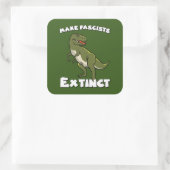 Schattigee retro dinosaurus - maak fascisten uit vierkante sticker (Tas)