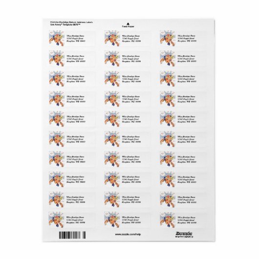 Schattigee Retro Fire-Cracker Lady Retouradreslabe Etiket (Full Sheet)