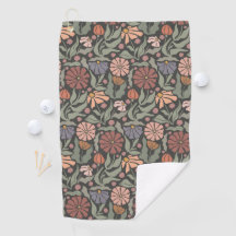 Schattigee Retro Flowers Golfhanddoek
