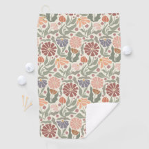 Schattigee Retro Flowers Golfhanddoek