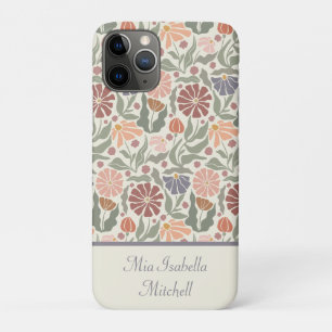 Schattigee Retro Flowers naam iPhone 11 Pro Hoesje