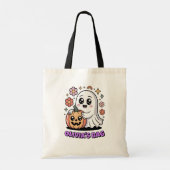 Schattigee Retro Ghost Knuffelen Pompoen Halloween Tote Bag (Achterkant)