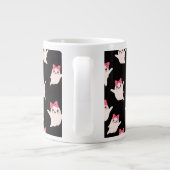 Schattigee Retro Girl Ghost met Roze Haar Bow Extra Grote Beker (Achterkant)