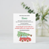 Schattigee Retro Groovy kerstboom auto die we hebb Feestdagenkaart (Staand voorkant)