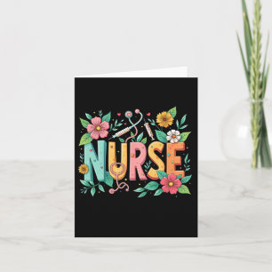 Schattigee Retro Groovy Nurse Flower Nursing 0ct9j Kaart