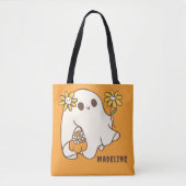Schattigee Retro Halloween Ghost Draagtas (Voorkant)