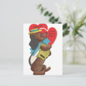 Schattigee retro hond Valentijn Briefkaart (Staand voorkant)