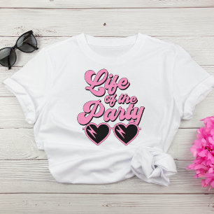 Schattigee Retro Hot Roze Script Bachelorette Part T-shirt