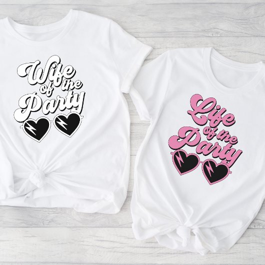 Schattigee Retro Hot Roze Script Bachelorette Part T-shirt