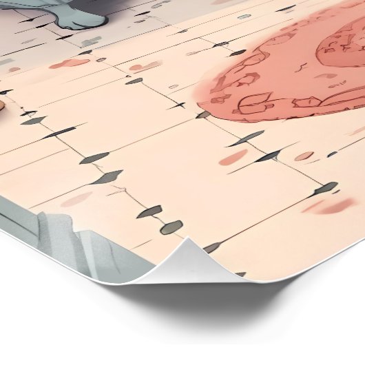 Schattigee Retro Katten en Kittens in het Bad Perfect Poster (Hoek)