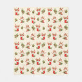 Schattigee  Retro Kerst Rode Groene Elfen Fleece Deken (Voorkant)