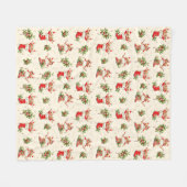 Schattigee  Retro Kerst Rode Groene Elfen Fleece Deken (Voorkant (Horizontaal))