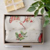 Schattigee  Retro Kerst Rode Groene Elfen Tissuepapier (Geschenk)