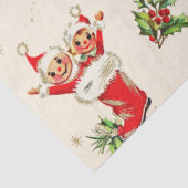 Schattigee  Retro Kerst Rode Groene Elfen Tissuepapier (Detail)