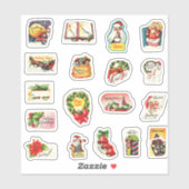 Schattigee  Retro Kerstenveloppe Afdichtingen Set Sticker (Vel)