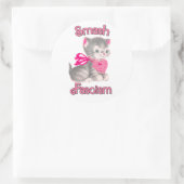 Schattigee retro kitten - smash fascisme ronde sticker (Tas)