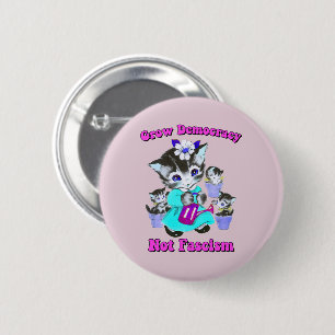 Schattigee retro-Kittens - groei democratie niet f Ronde Button 5,7 Cm