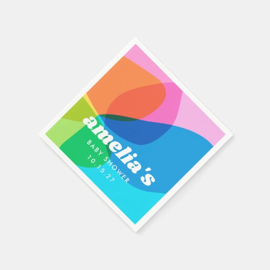 Schattigee Retro Kleurrijke Abstracte Aangepaste B Servet (Hoek)