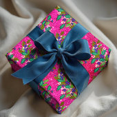 Schattigee retro  laat feestdagen heet roze cadeaupapier