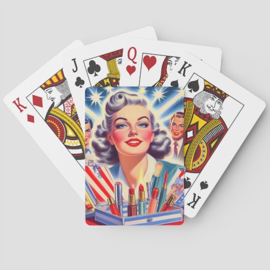 Schattigee Retro Make Up Pin Up Pokerkaarten (Achterkant)