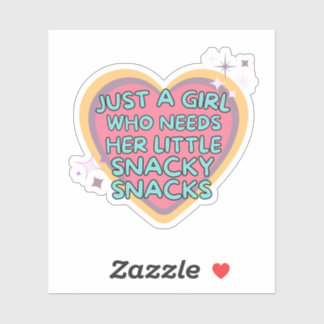 Schattigee  Retro Meisjes Liefde Foodie Snacks Har Sticker