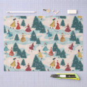 Schattigee retro meisjes schaatsen tissuepapier (Craft)