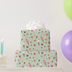 Schattigee Retro Mint Green Ice Cream Party Origin Cadeaupapier