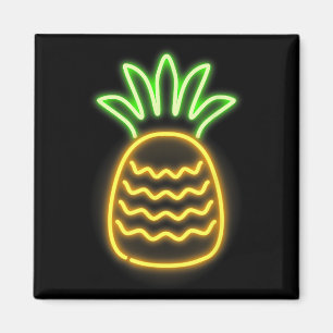 Schattigee Retro Neon Ananas Voor Hawaiiaanse Stra Magneet