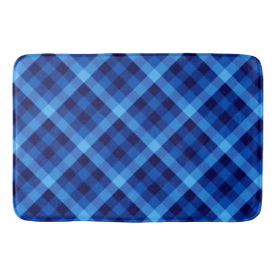 Schattigee Retro Ocean Blue Plaid Grote Badmat