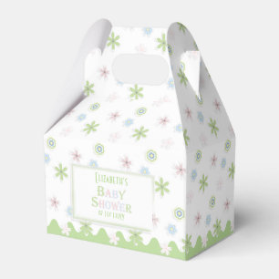 Schattigee Retro Pastel Floral Baby shower Bedankdoosjes