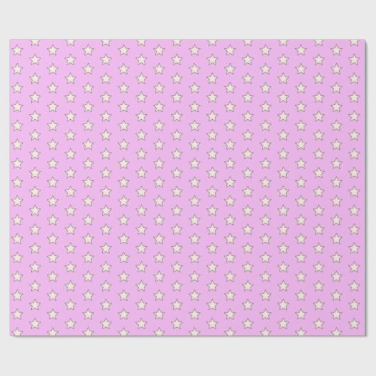 Schattigee Retro Pastel Star Roze Cadeaupapier (Vlak)