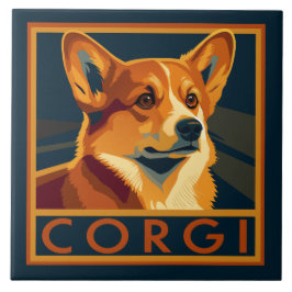 Schattigee Retro Pembroke Welsh Corgi Tegeltje