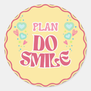 Schattigee Retro 'Plan Do Smile' Sticker