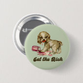 Schattigee Retro Puppy - Eet de Rijken Ronde Button 5,7 Cm (Voorkant /achterkant)