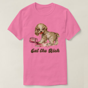 Schattigee Retro Puppy - Eet de Rijken T-shirt