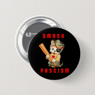 Schattigee Retro Puppy - Smash Fascisme Ronde Button 5,7 Cm