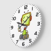 Schattigee Retro Robot Cartoon Fun AI Tech Digital Grote Klok (Hoek)