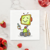Schattigee Retro Robot Cartoon Fun AI Tech Digital Servet (Insitu)